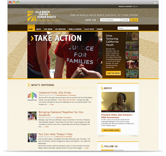 Ella Baker Center for Human Rights - homepage